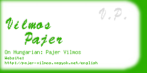 vilmos pajer business card